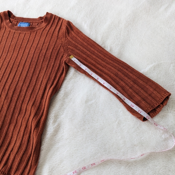 🌷3/15🌷 Simply Vera Wang Burnt Orange Sweater Size XS - Picture 7 of 8